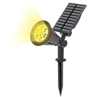 7 projecteurs solaires à LED. Projecteurs solaires ultra-lumineux pour éclairage paysager. Blanc chaud.