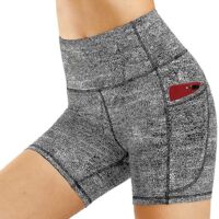Short femme pour yoga, fitness, sport et course à pied - Taille M - gris