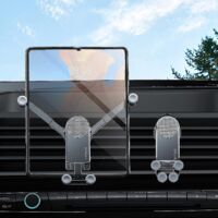 Support de téléphone de voiture Gravity compatible avec Samsung Galaxy Z Fold 4/Z Fold 3, fixation par pince pour grille d'aération – Noir