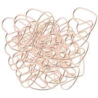 100 trombones en forme de cœur, petits, pour le bureau, l'école et la maison. Trombones métalliques dorés.