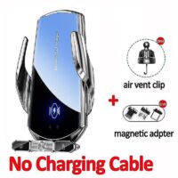 Chargeur sans fil pour voiture 120 W, support magnétique automatique pour téléphone, compatible avec iPhone 14, 13 et 11, Samsung et Xiaomi, charge rapide – sans câble, couleur argent