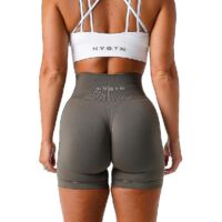 Short Nvgtn en spandex uni sans coutures pour femme, collant de sport doux, tenue de fitness, pantalon de yoga, vêtements de gym - L-Olive