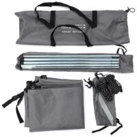 Abri de voiture portable, tente de toit/côté camping, gris