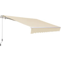 Tende da sole avvolgibili a manovella, 350x250 cm, crème pour extérieur
