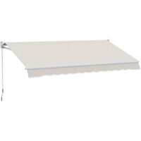 Tende da sole 2x2,5 m, bras à commande manuelle, aluminium et polyester, crème
