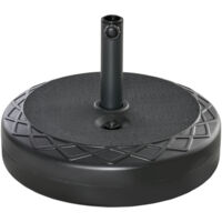 Base para Sombrilla Redonda Ø55cm Plástico 30kg para Postes Ø38-48mm, Negro