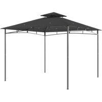 Gazebo da giardino extérieur double toit 3x3 m gris anthracite