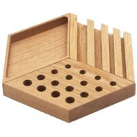 Plateau de rangement de bureau en bois pour cartes de visite multifonctionnel
