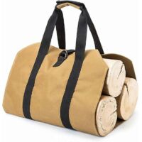 Sac à bûches en toile pour cheminée, grand sac à bûches en toile résistante à l'eau, sac de transport de bûches en toile pliable pour cheminée intérieure