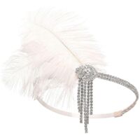 Bandeau pour femme, style années 1920, inspiré du Grand Gatsby, bandeau à plumes et strass, accessoire de coiffure pour cocktail