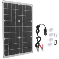 Panneau solaire double sortie 202420W 30W pour recharge de batterie de voiture, USB, DC5521