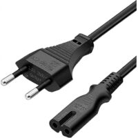 Câble d'alimentation IEC C7 2 m noir, prise européenne vers fiche en 8 pour téléviseurs Samsung, Philips, LG et Sony, PS4, moniteurs PC et lecteurs DVD.