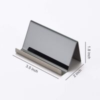 Lot de 2 porte-cartes de visite en acier inoxydable pour bureau ou table - Porte-cartes de visite - Noir