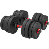 Short Haltères Set 30 Kg, Poids Réglable 2-en-1 avec Barres - Musculation & Haltérophilie