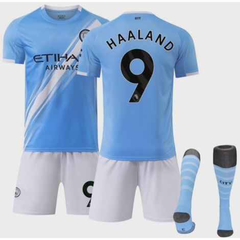 Maillot domicile Manchester City 25/26 — Équipement complet Haaland n°9 — Tenue de foot (30)