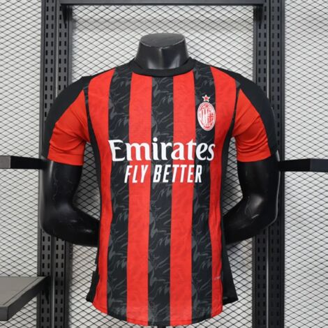 Maillot domicile Milan 2024-2025 édition fan, rayures rouges et noires-L