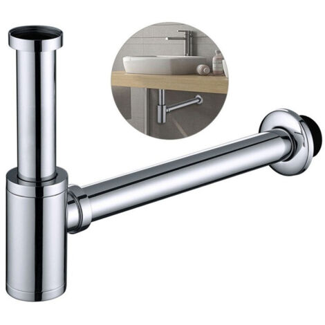 Sifone per lavello in acciaio inox, sifone tubolare per lavelli (per lavelli e bacinelle), set di sifone regolabile in altezza G1-1-4 pollici
