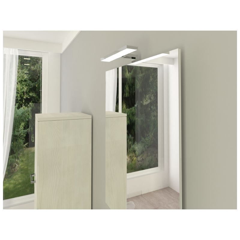 Badezimmer Badmöbel auf dem boden 65 cm Ambra aus Eiche Grau Holz mit  Waschtisch und Spiegel mit Led-Lampe mit spiegel und LED Lampe - 65 cm -  Eiche grau