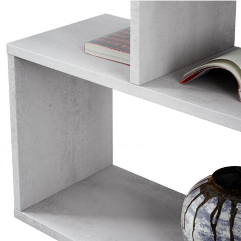 Bücherregal 110x25x97 cm Beton mit drei Regalen - Argentera