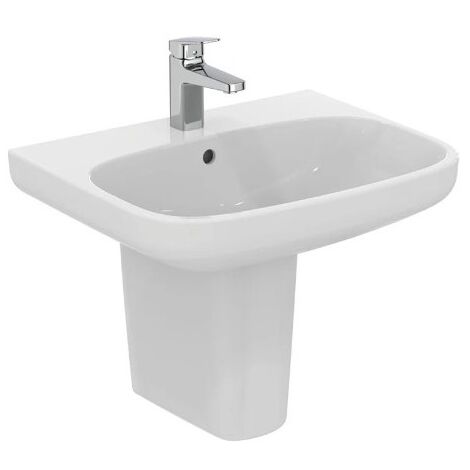 Waschbecken 60x48 cm aus glänzend weißer Keramik - Ideal Standard I Life A - Mit Halbsockel für Waschtisch - Accessorio: Senza colonna (1/5)