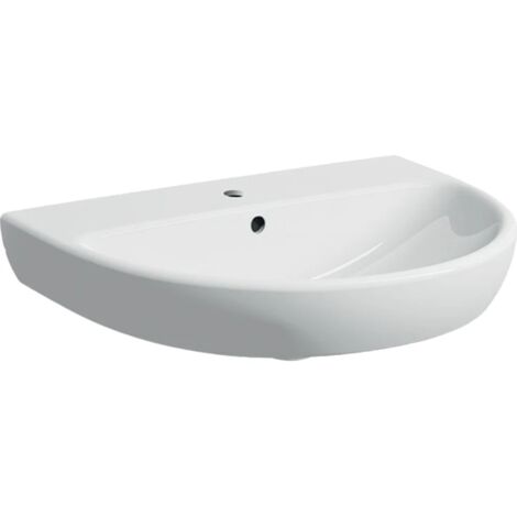 Waschbecken 65x58 cm glänzend weiß - Geberit Selnova - Mit Halbsockel für Waschtisch