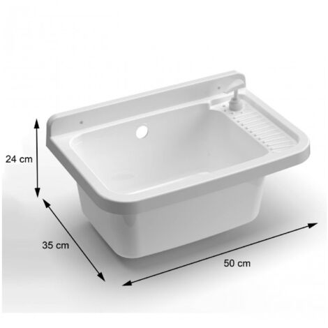 Bassins en résine 50 cm avec distributeur blanc - Mongardi