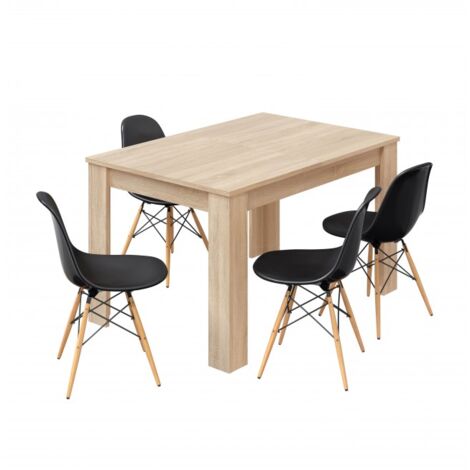 Ausziehbarer Tisch 140 x 90 cm, helle Eiche - Corfù
