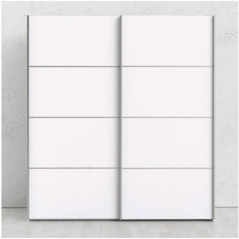 Mattweißer Kleiderschrank mit 2 Türen 182X200 H cm - Sassari