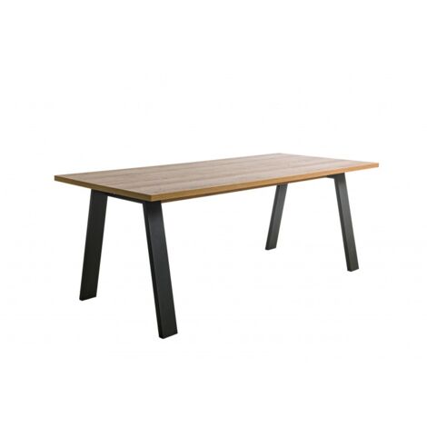 Tisch 200x90 cm Natureiche mit anthrazitgrau lackierten Metallbeinen - Sanremo