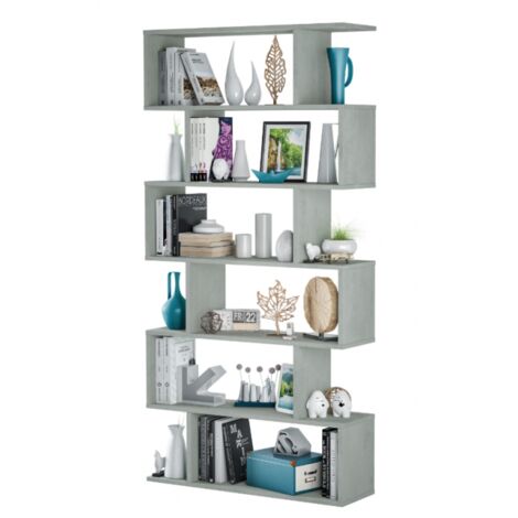Bücherregal 80x25x192 cm in Betonoptik mit 6 Regalböden – Argentera (1/3)