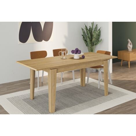 Ausziehbarer Esstisch 140 x 80 cm helle Eiche - Amsterdam