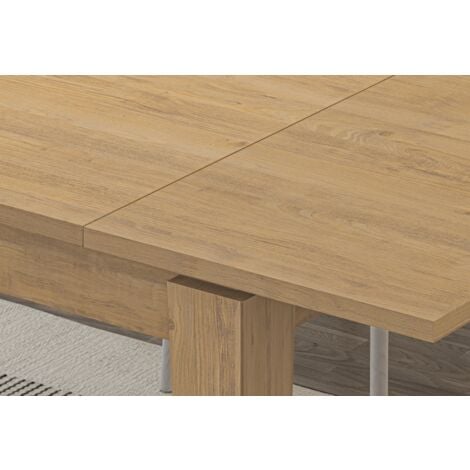 Ausziehbarer Esstisch 140 x 80 cm helle Eiche - Amsterdam