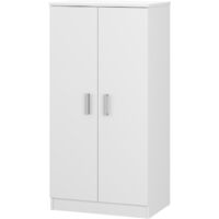 Schuhschrank 55x36x108 cm mattweiß mit 2 Türen – Russia