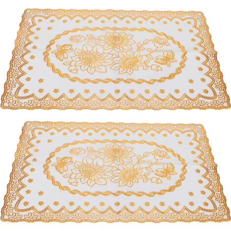 goldene PVC-Untersetzer 30 x 45 cm – Tischschoner für Küche, Hochzeit und Dekoration (1/5)