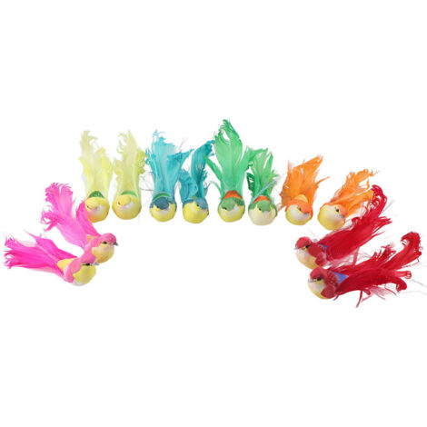 12 dekorative künstliche Vögel mit Clip für Garten und Innenbereich (1/5)