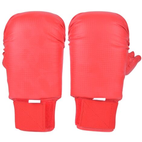 Karate-Boxhandschuhe mit Daumenschutz für Kampfsport- und Sporttraining – Rot