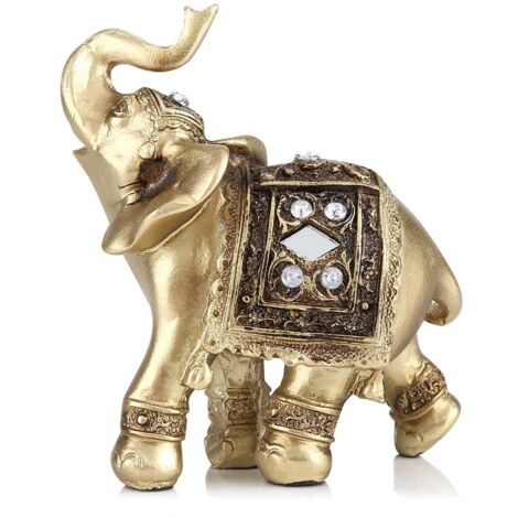 Elegante goldene Elefantenfigur, Dekoration für Zuhause oder Büro, Geschenkidee (kleines Modell) (1/5)