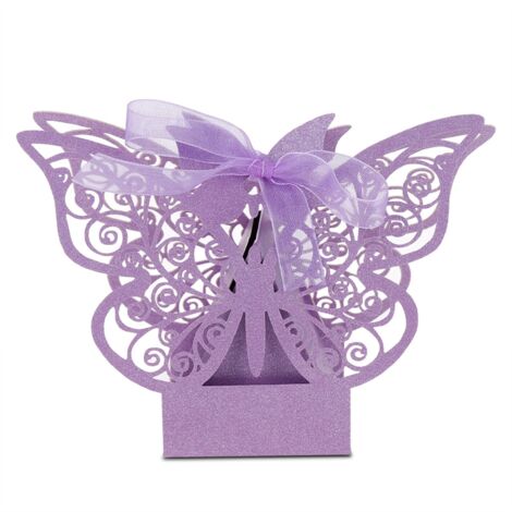 100 Schachteln Pralinen für Hochzeiten, Partys und Geburtstage – Hellviolett (1/5)