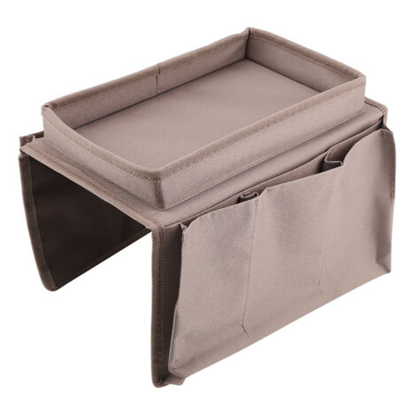 Sofa-Aufbewahrungstasche mit Getränkehalter und Fernbedienungsfach (Braun) (1/5)