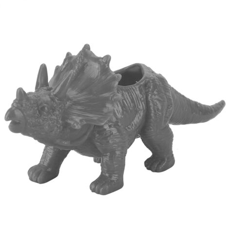 Triceratops-Blumentopf für Kakteen und Sukkulenten - Gartendekoration (Grau)