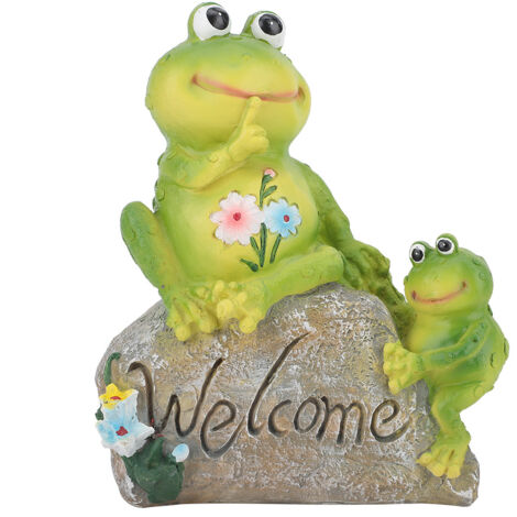 Tierfigur aus Kunstharz auf Stein für Garten- und Rasendekoration (1/5)