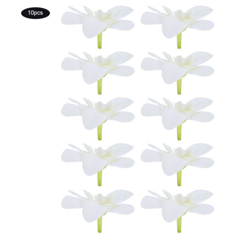 10 künstliche Orchideenblüten für Hochzeitsdekorationen, milchweißer Brautkranz (1/5)