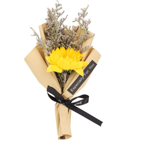Natürlicher, getrockneter Sonnenblumenstrauß, Hochzeitsdekoration, Gastgeschenk (Gelb) (1/5)