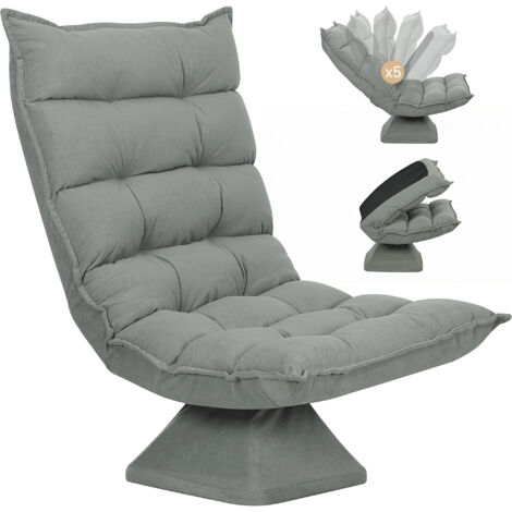 Relaxsessel Lesesessel, drehbar, 62 cm x 70 cm x 95 cm, Hellgrau (1/5)