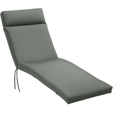Outsunny Liegenauflage Liegenpolster Sonnenliege Auflage Gartenliege Polsterauflage Bezug Polyester Dunkelgrau 196 x 55 x 8 cm (1/5)
