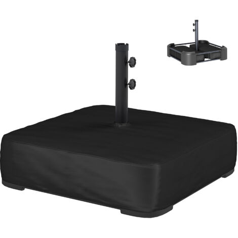 Sonnenschirmständer 80 kg Sandfüllung robuster Standfuß für Freischwinger und 48 mm Stangen Schwarz