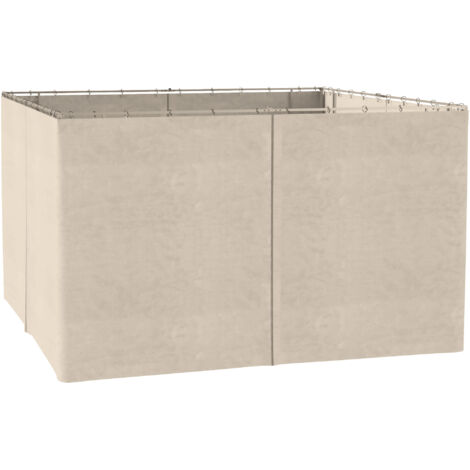 Outsunny Seitenwand 4er Set für 3x4m Pavillon Seitenteile mit Haken 352 x 205 cm Wasserdicht stabil winterfest Seitenteil Seitenwände für Partyzelt Gartenpavillon Beige (1/5)