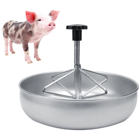 Edelstahlnapf für Ferkel mit geriffeltem Kunststoffstiel