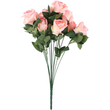 Künstliche Rosen mit langen Stielen aus Kunstseide – Realistischer Rosenstrauß für Hochzeiten, Geburtstage und Partys – Rosa