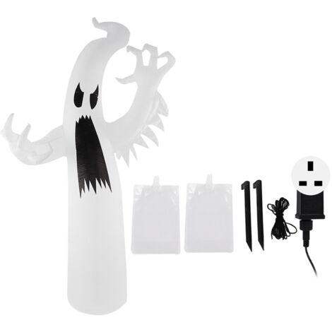 Aufblasbarer Halloween-Geist mit mehrfarbigen LED-Leuchten – IP44 wasserdichte Außendekoration für Garten und Rasen – UK-Stecker (220–240 V) (1/5)